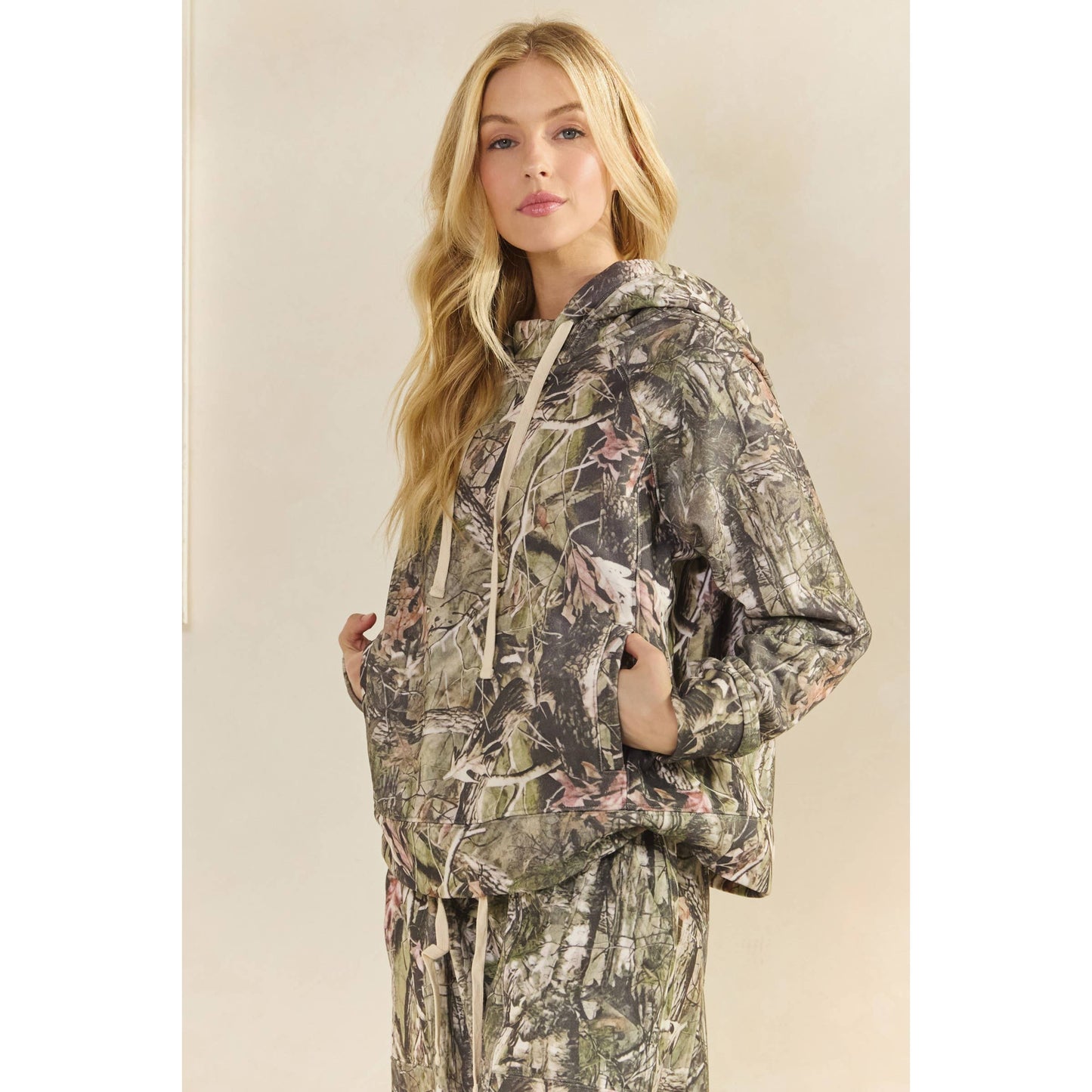 Soft Camo and Floral Hoodie