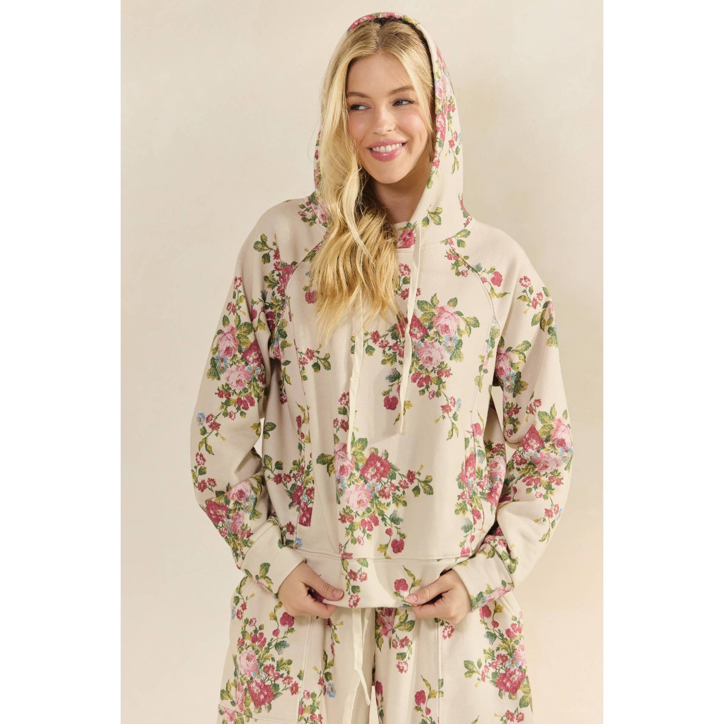 Soft Camo and Floral Hoodie