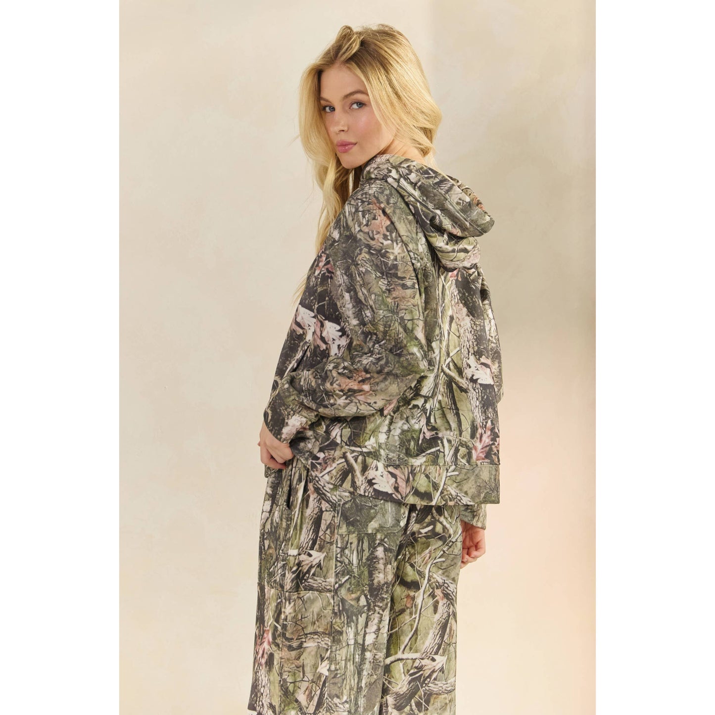 Soft Camo and Floral Hoodie