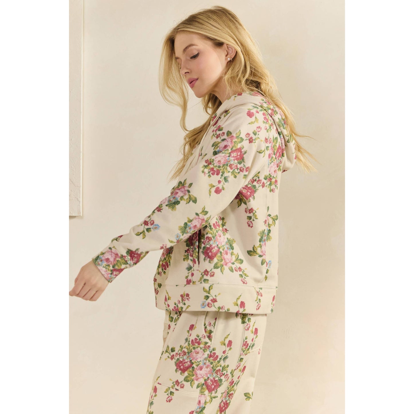 Soft Camo and Floral Hoodie