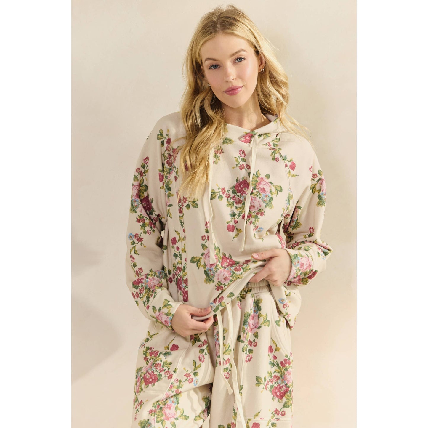 Soft Camo and Floral Hoodie