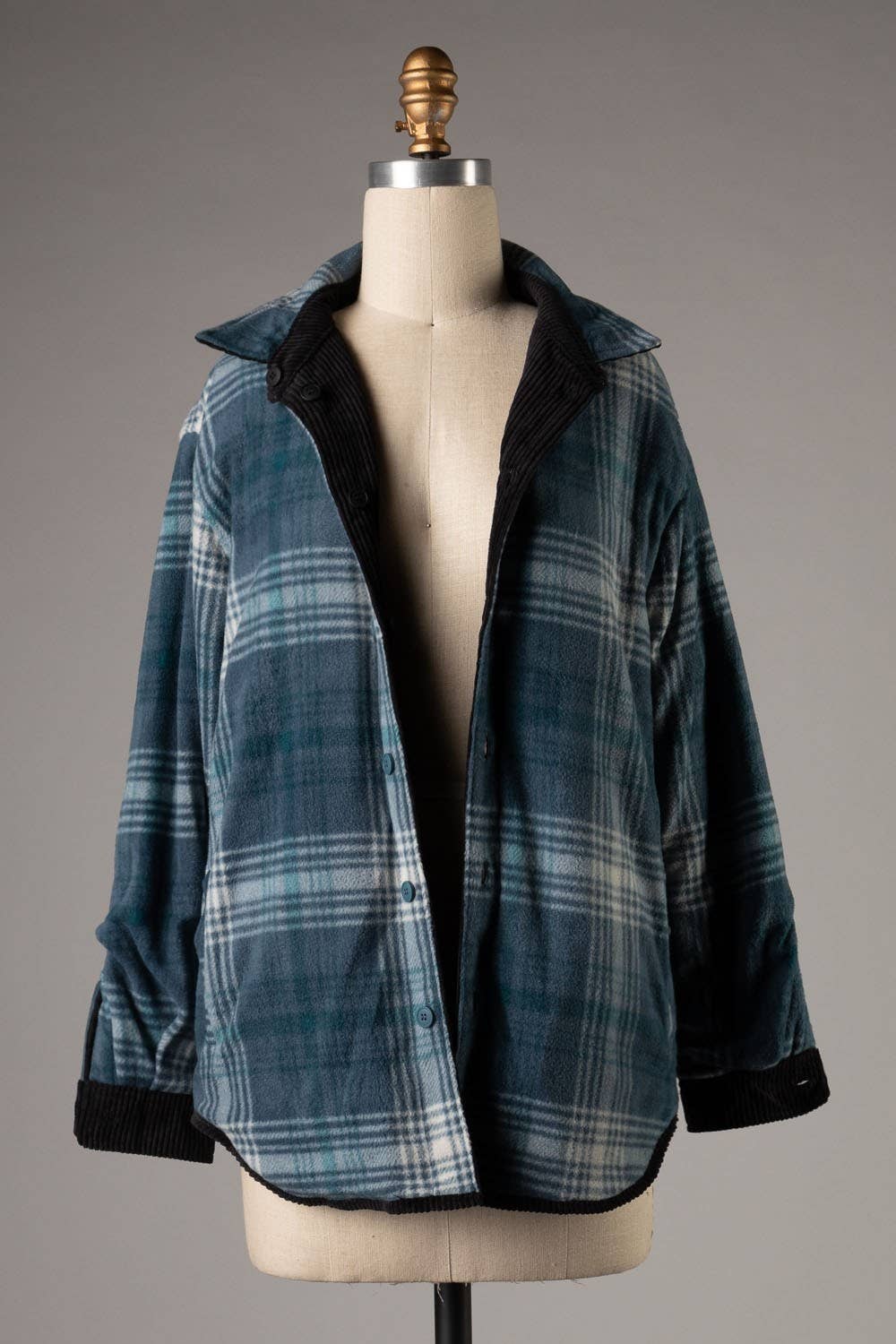 I-FS8208-Reversible corduroy button down jacket