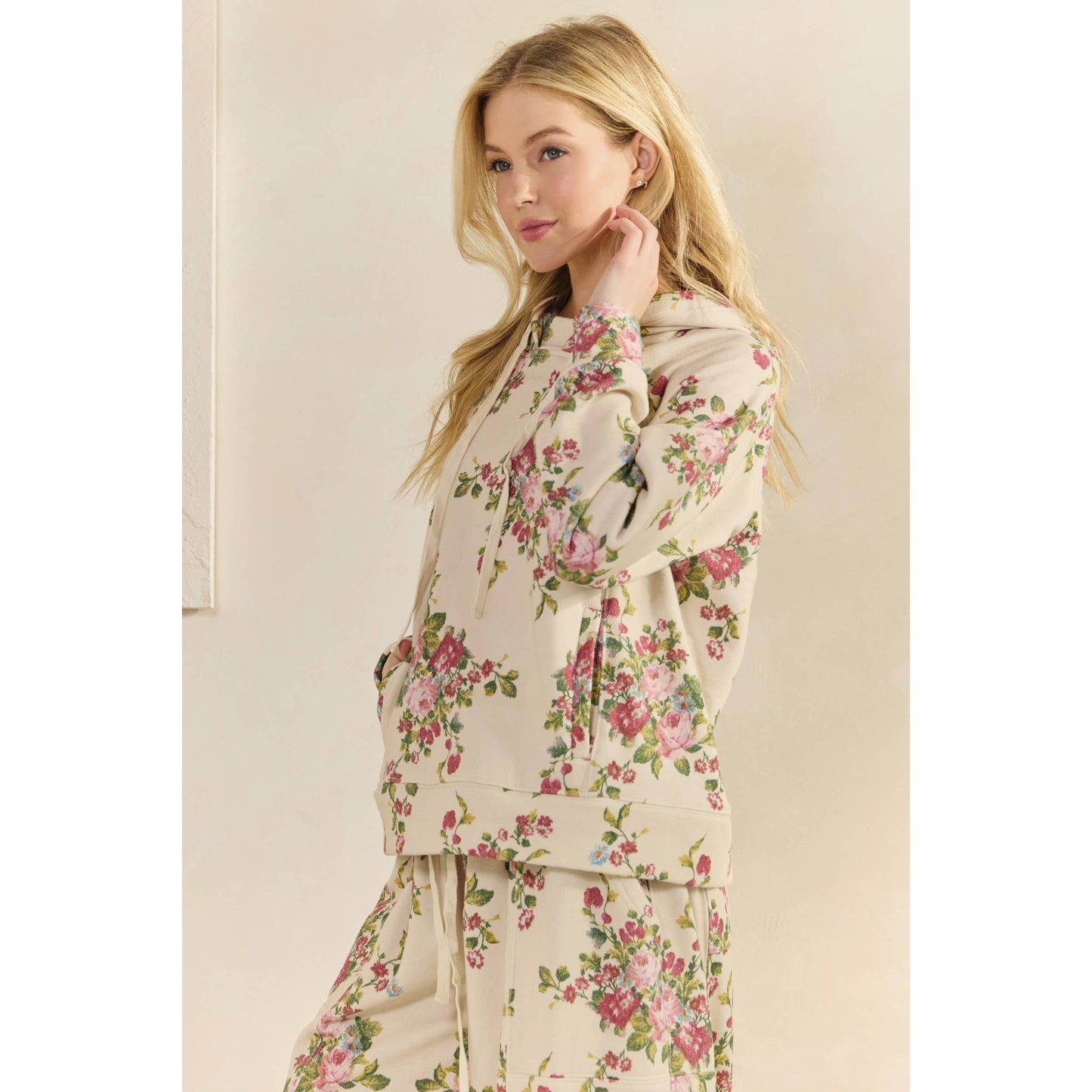 Soft Camo and Floral Hoodie