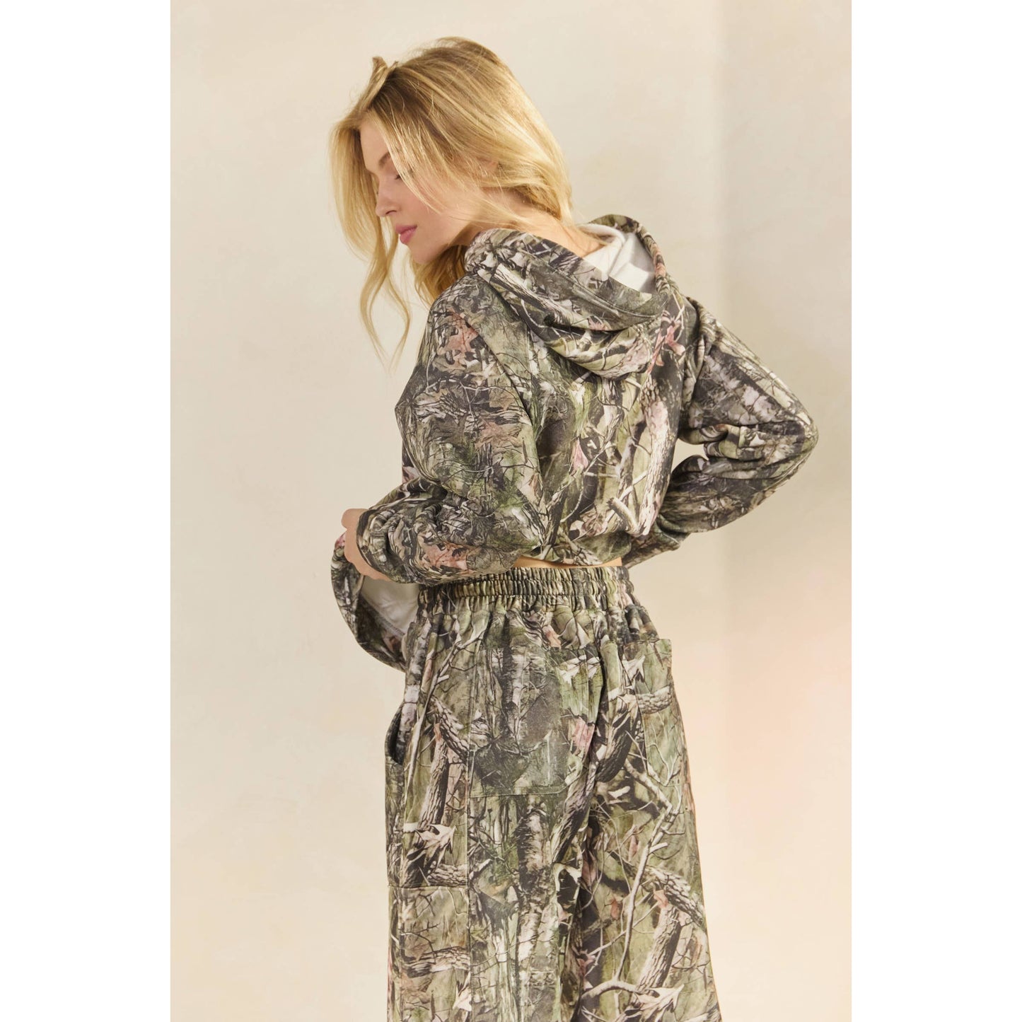 Soft Camo and Floral Hoodie