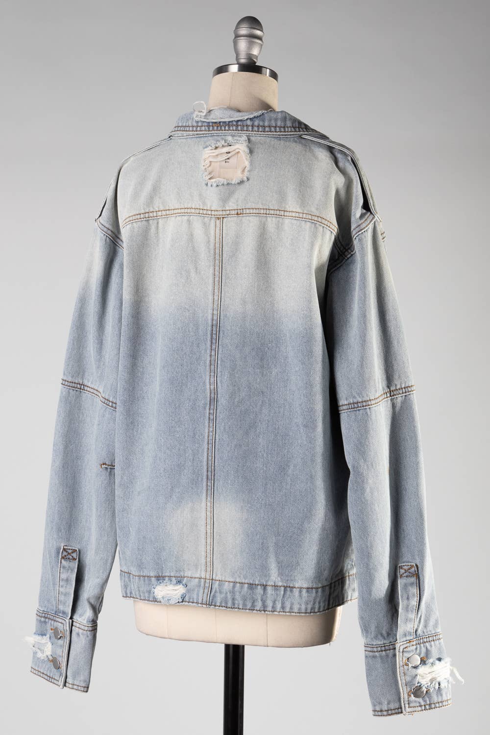 FSJ1002L-STK Long Sleeve Ragged Denim Jacket 6PK