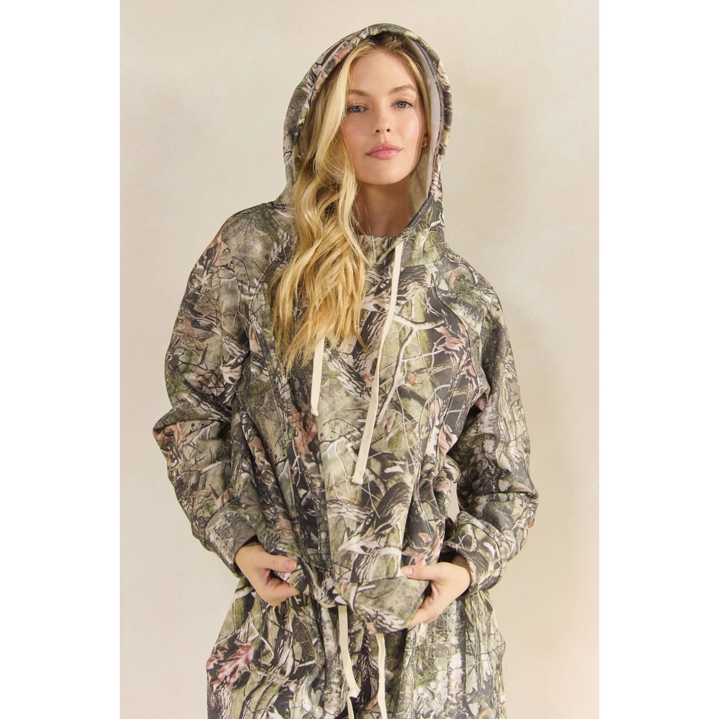 Soft Camo and Floral Hoodie
