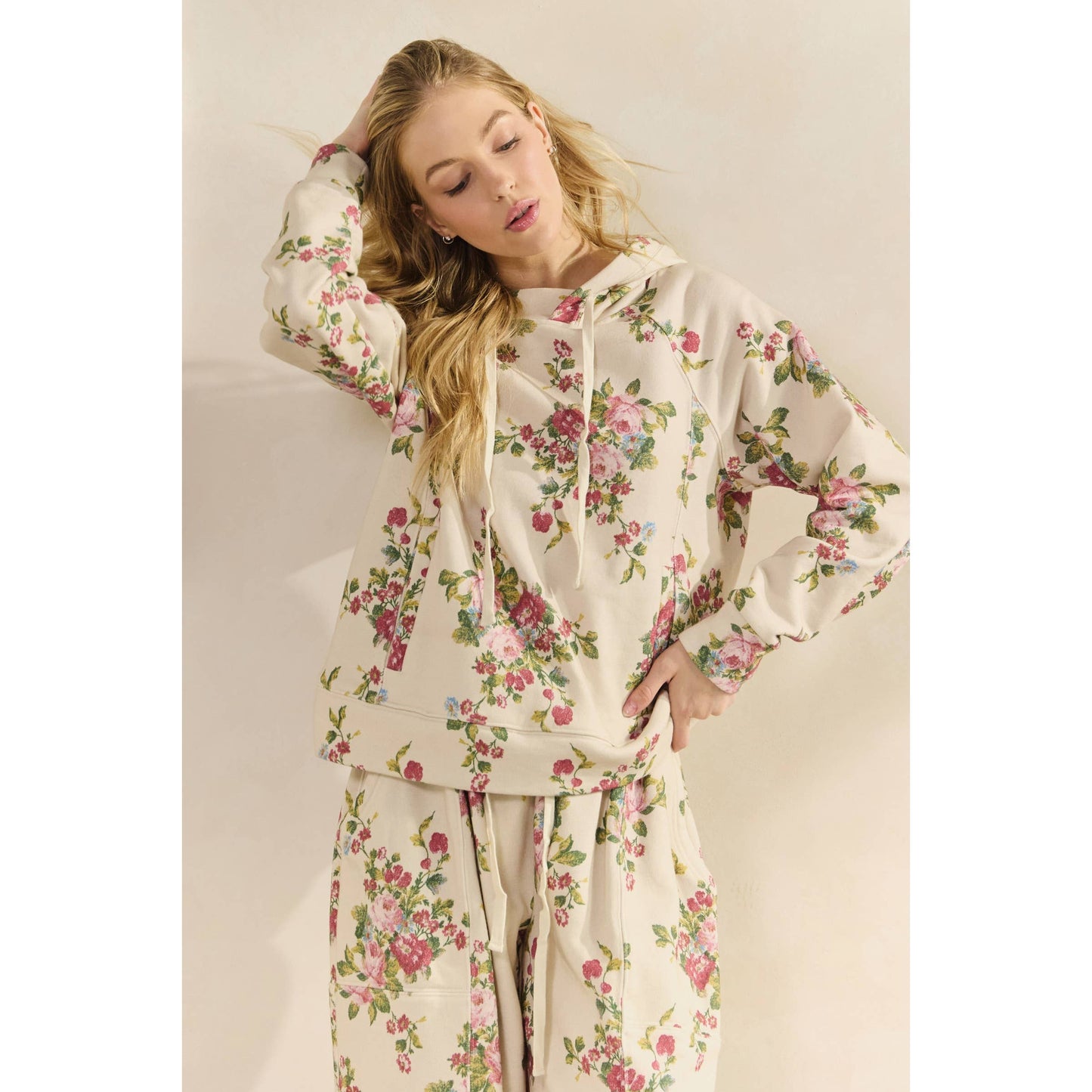 Soft Camo and Floral Hoodie