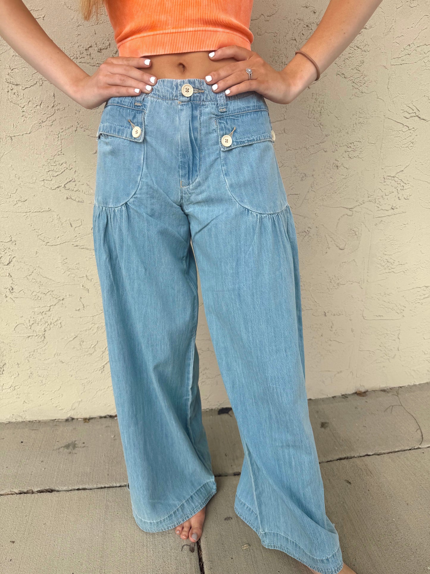 LIGHT SOFT COTTON DENIM LOTUS JEAN