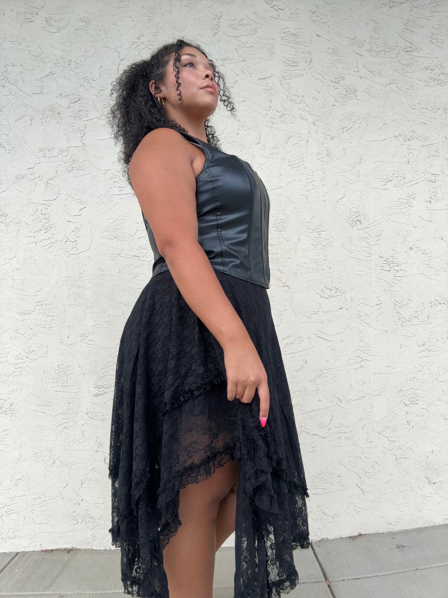 LACE TIER MIDI SKIRT