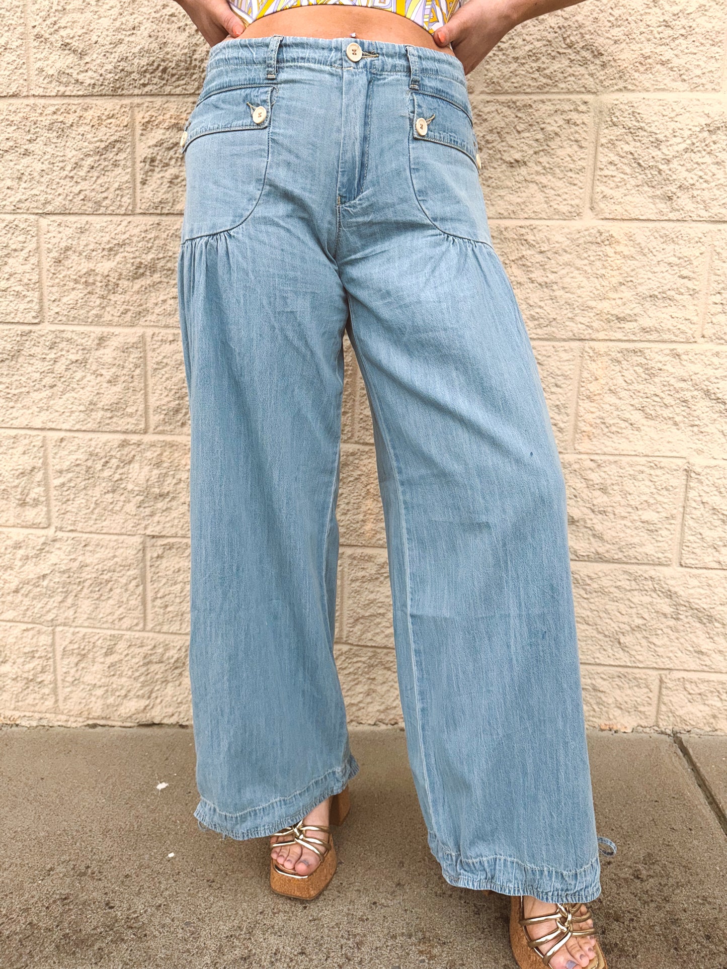 LIGHT SOFT COTTON DENIM LOTUS JEAN