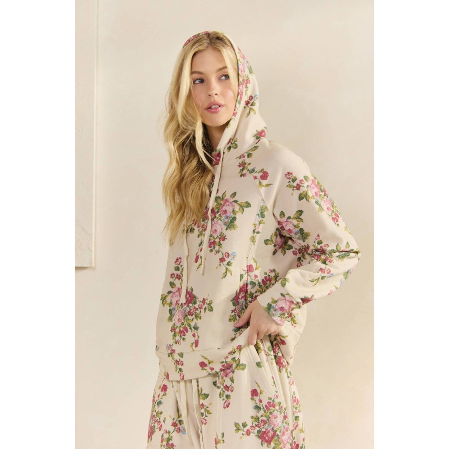 Soft Camo and Floral Hoodie