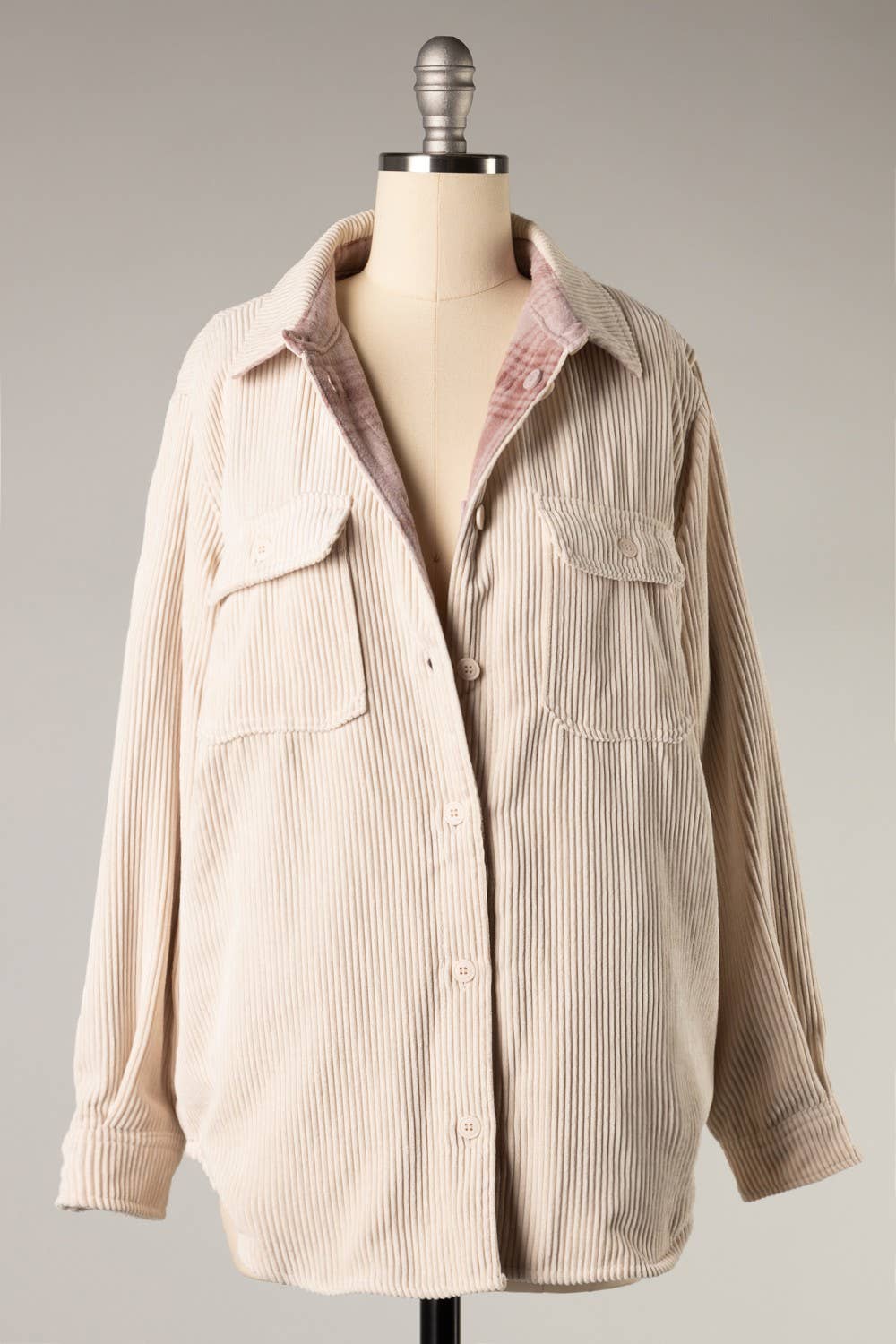 I-FS8208-Reversible corduroy button down jacket