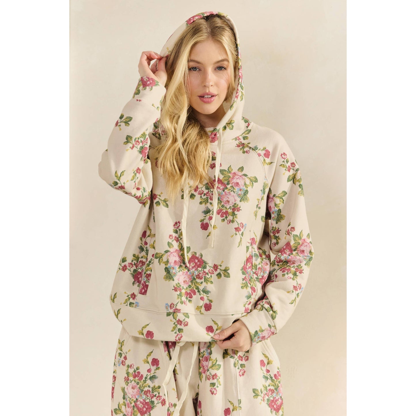 Soft Camo and Floral Hoodie