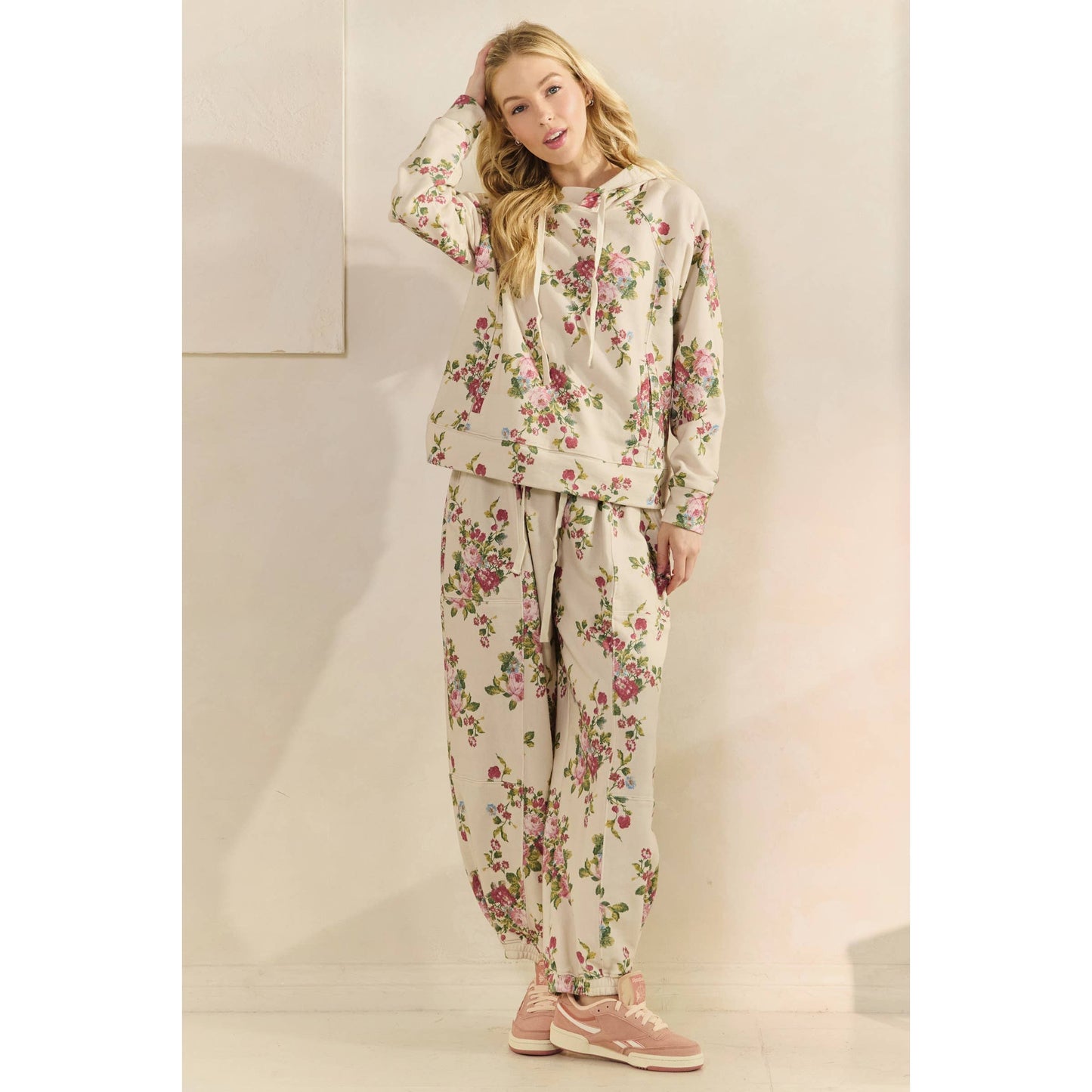 Soft Camo and Floral Hoodie