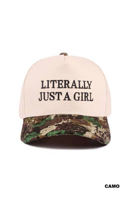 Literally Just A Girl Two Tone Canvas Cotton Cap