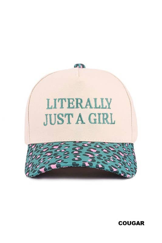 Literally Just A Girl Two Tone Canvas Cotton Cap