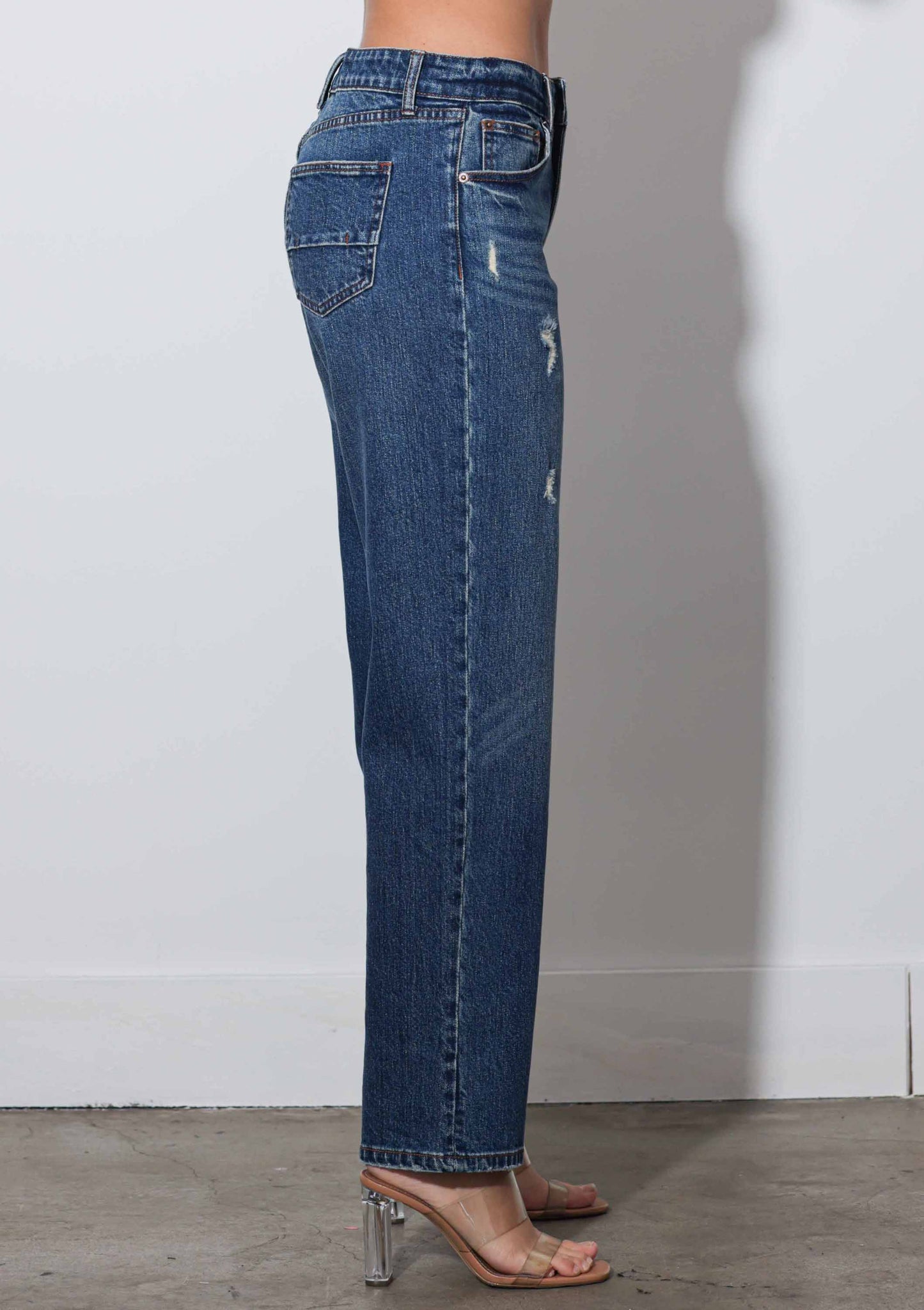 Mid-Rise Straight Jeans