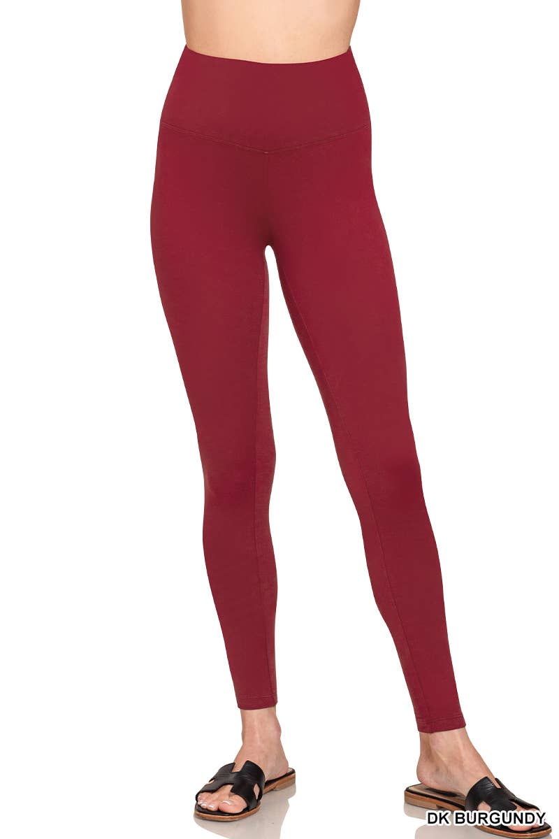 Brushed Microfiber Wide Waistband Leggings