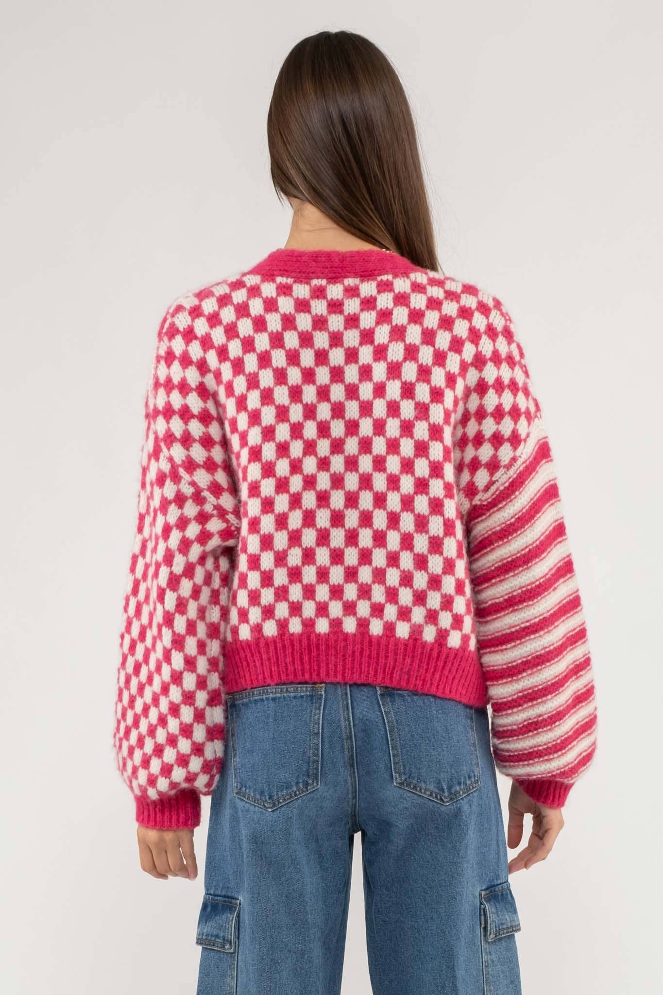 DROP SHOULDER KNIT CARDIGAN