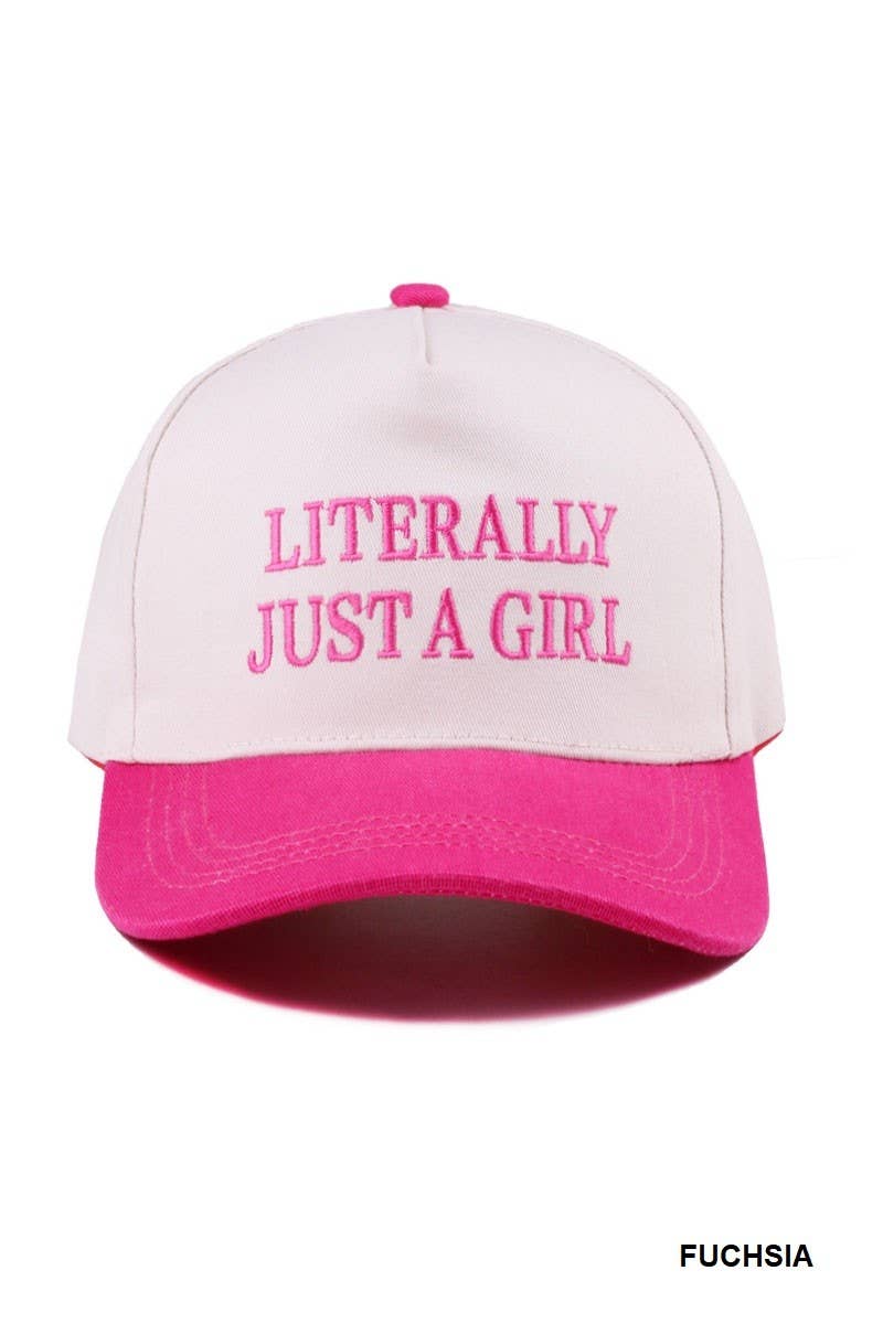 Literally Just A Girl Two Tone Canvas Cotton Cap