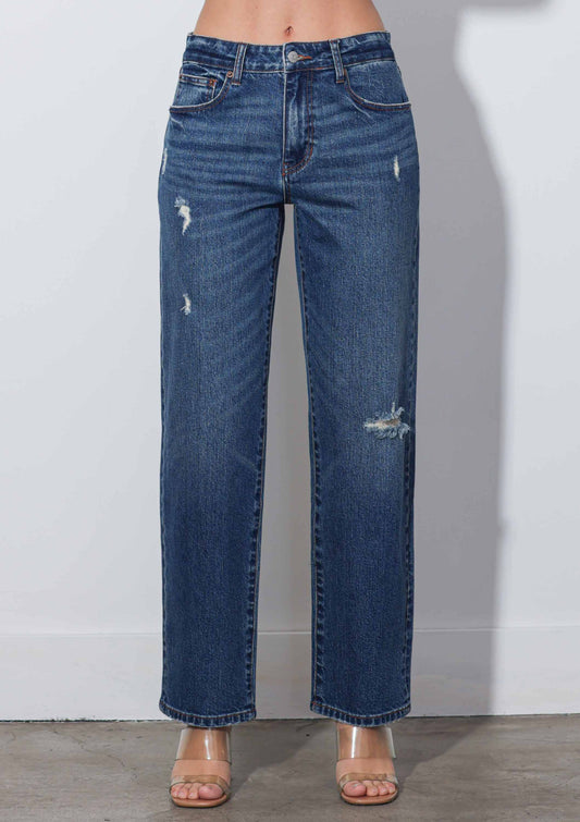 Mid-Rise Straight Jeans