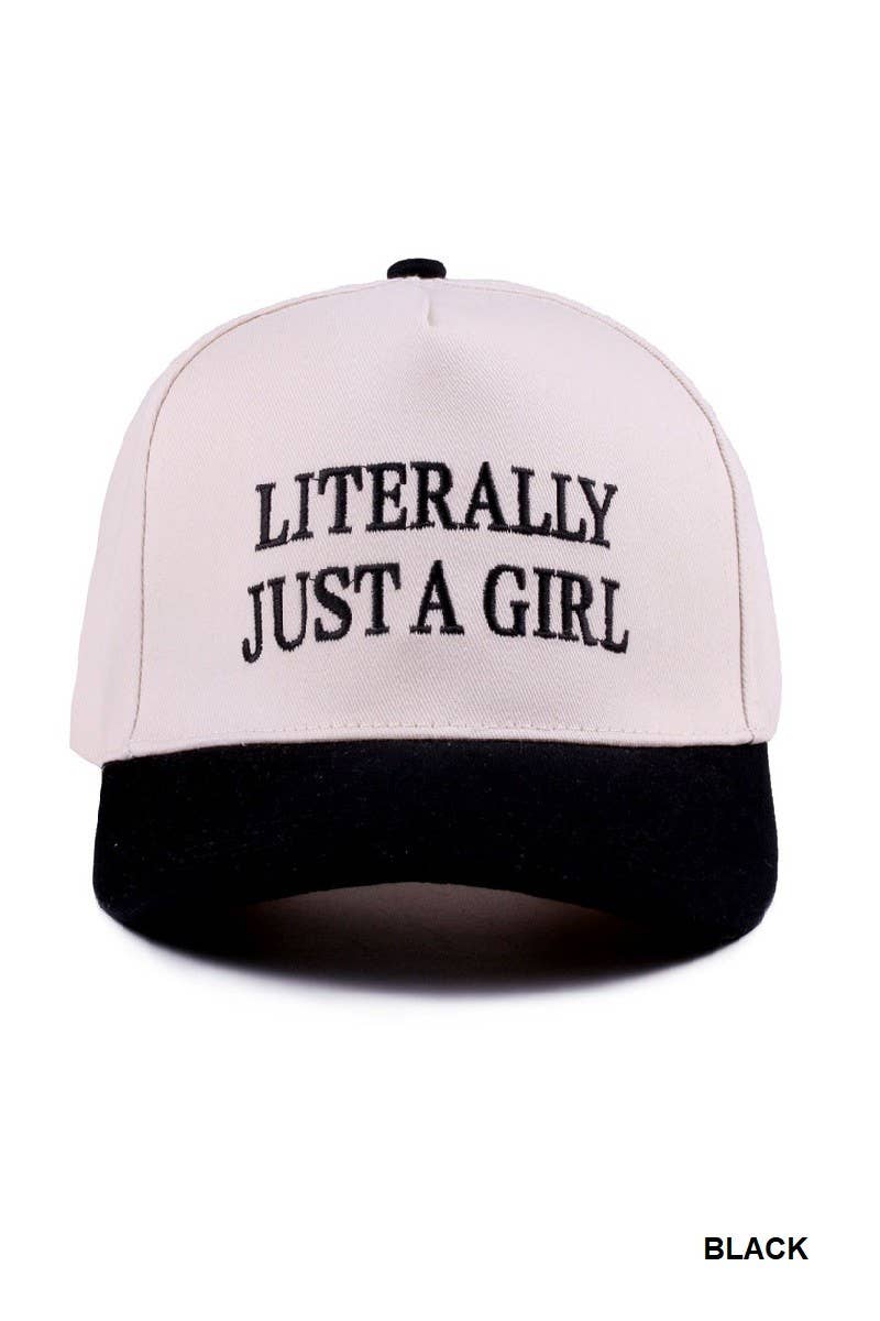 Literally Just A Girl Two Tone Canvas Cotton Cap