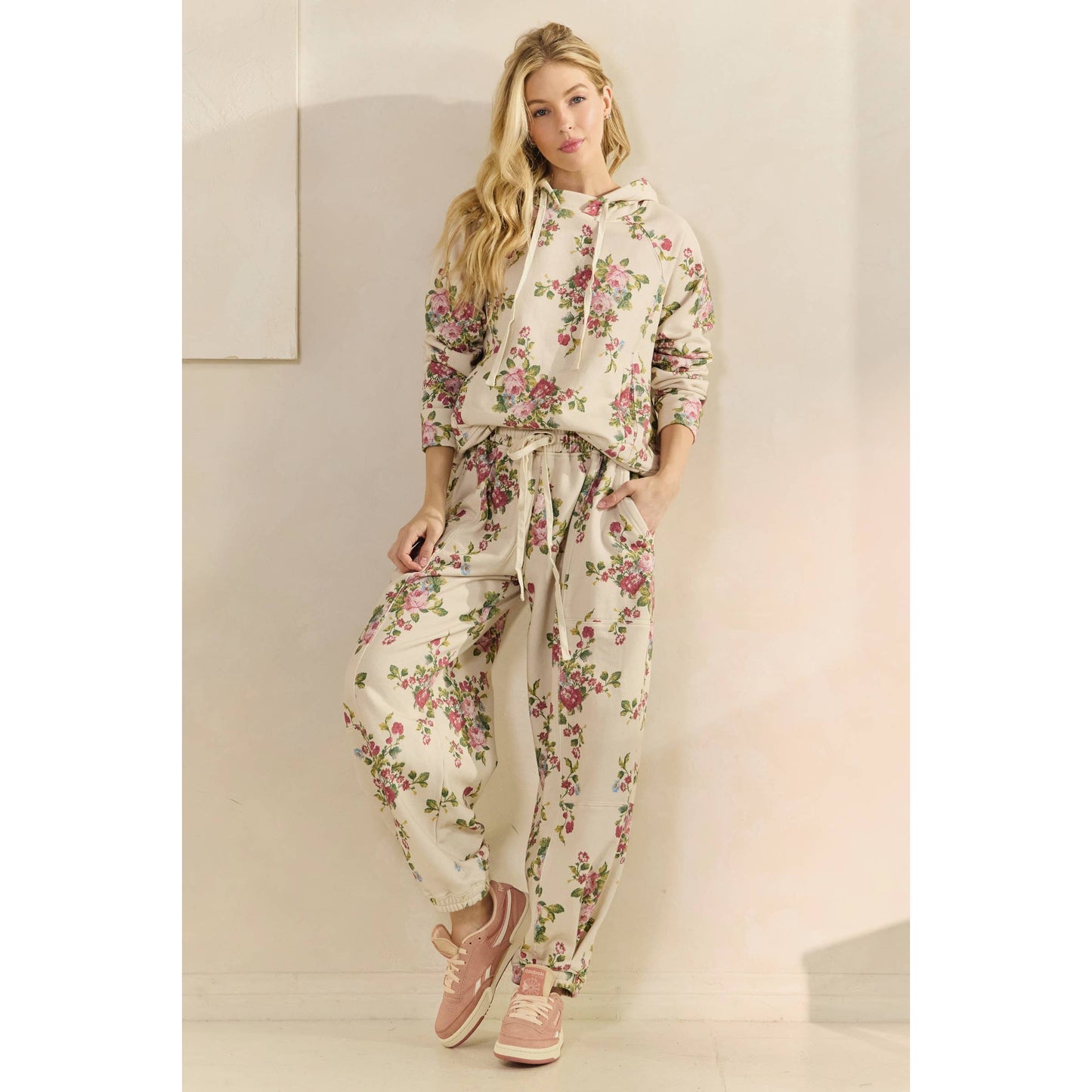 Soft Camo and Floral Hoodie
