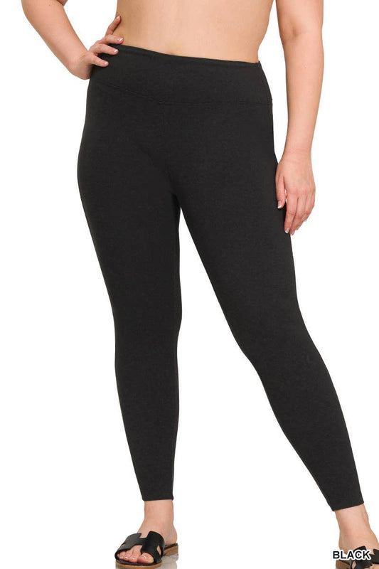 Plus Microfiber Soft Waistband Full Length Leggings