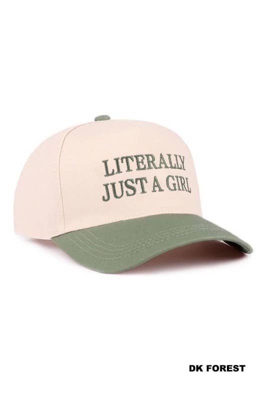 Literally Just A Girl Two Tone Canvas Cotton Cap