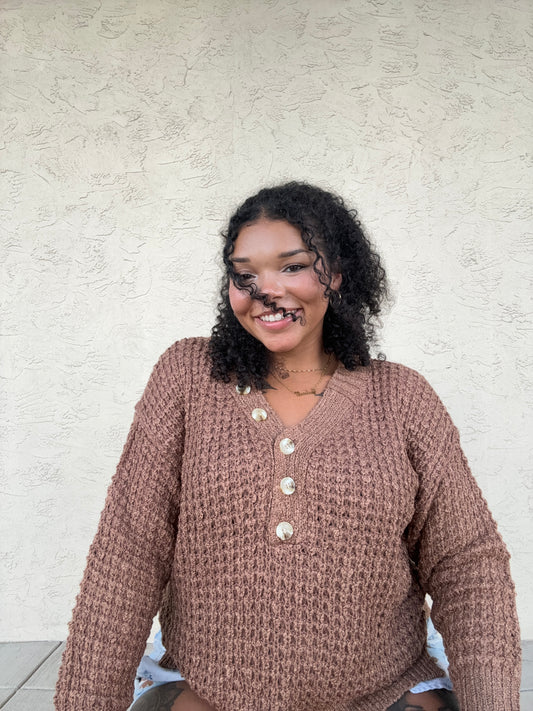 THERMAL HENELY SWEATER TOP