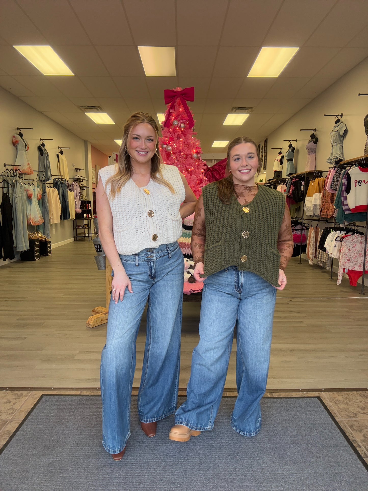 Wide Leg Denim with Corset Waistband