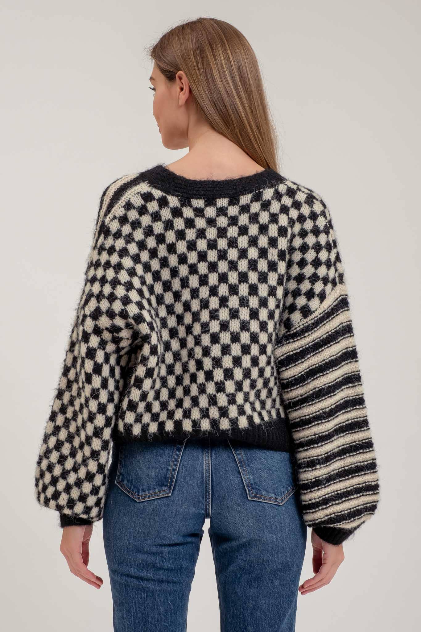 DROP SHOULDER KNIT CARDIGAN