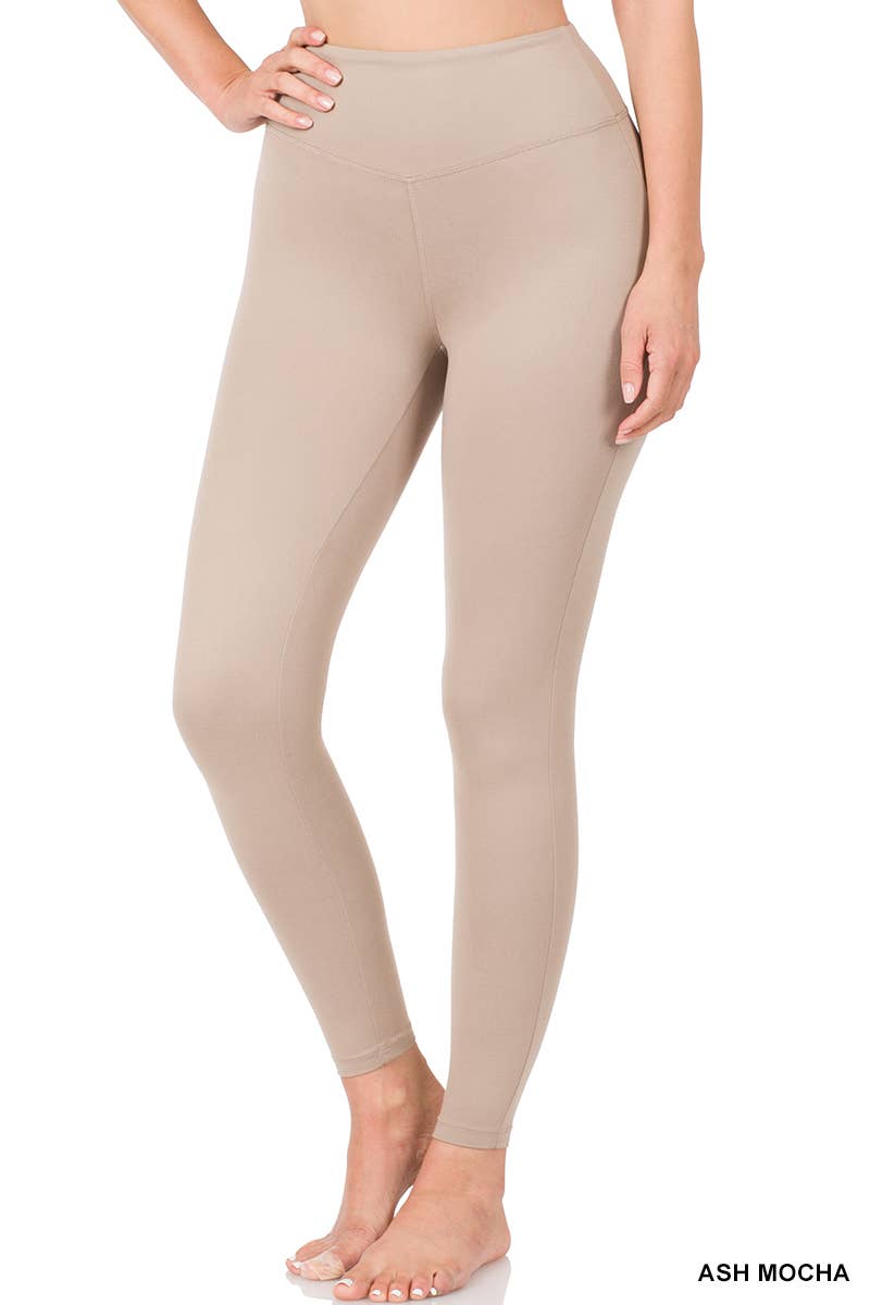 Brushed Microfiber Wide Waistband Leggings