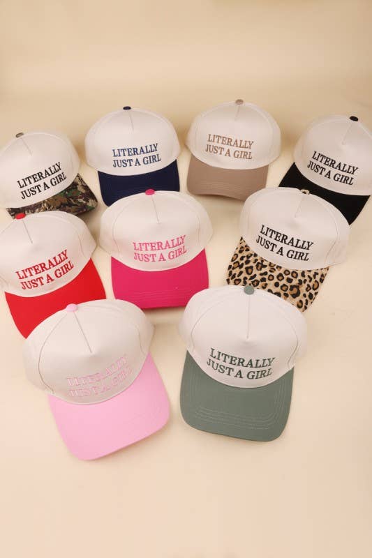 Literally Just A Girl Two Tone Canvas Cotton Cap