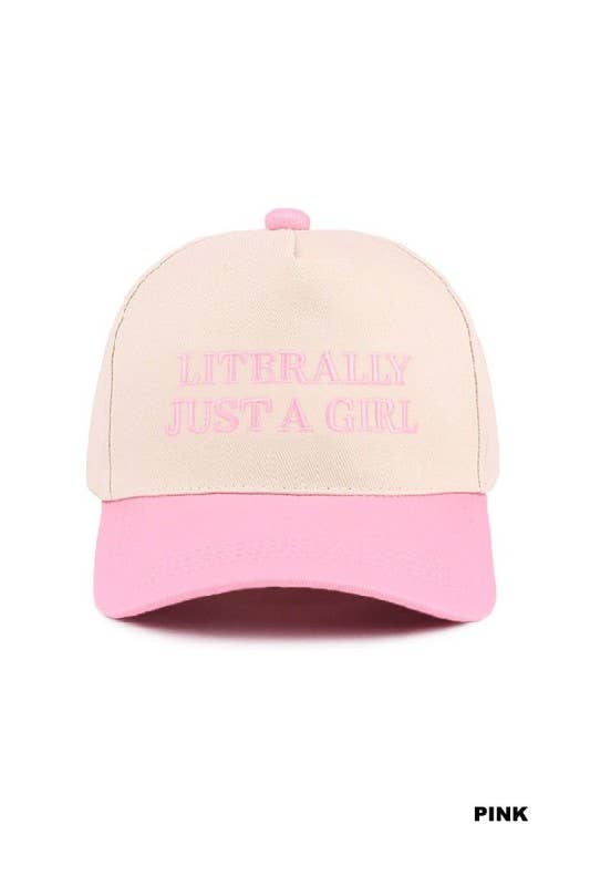 Literally Just A Girl Two Tone Canvas Cotton Cap