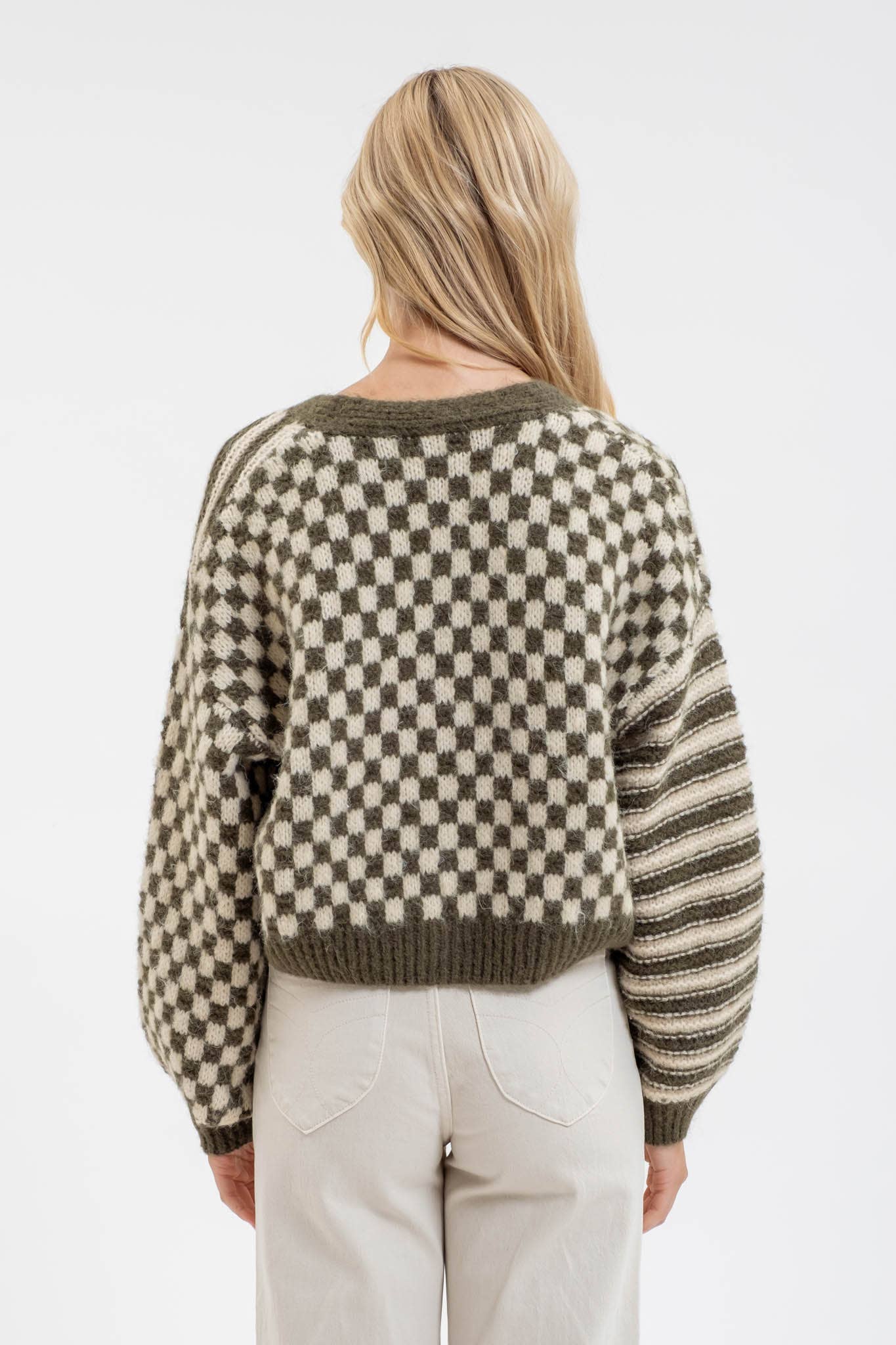 DROP SHOULDER KNIT CARDIGAN
