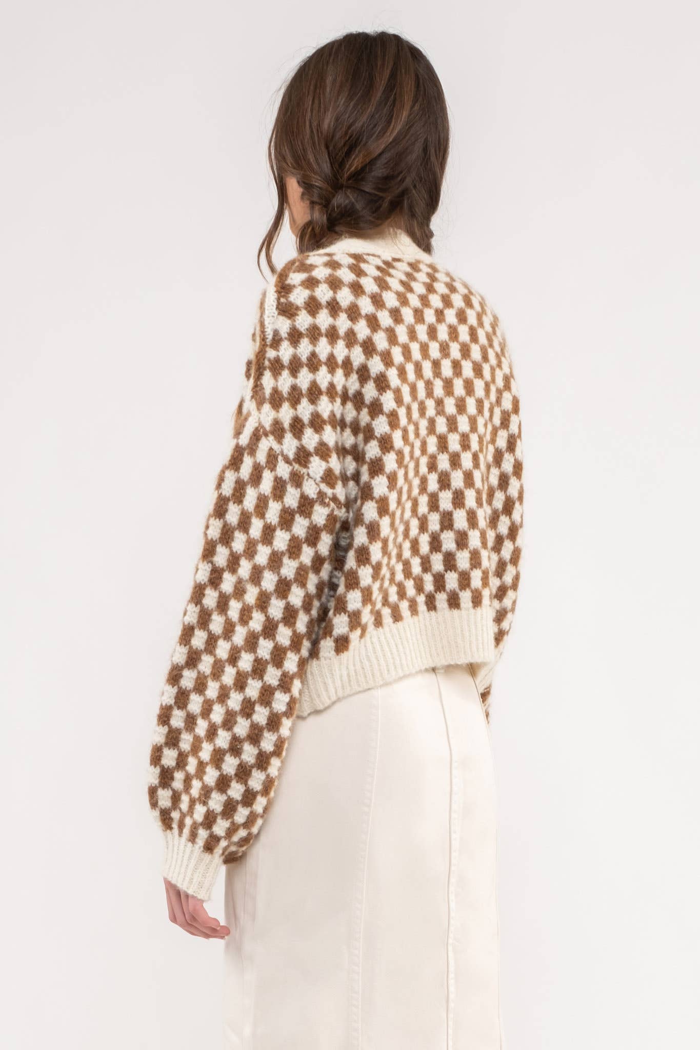DROP SHOULDER KNIT CARDIGAN