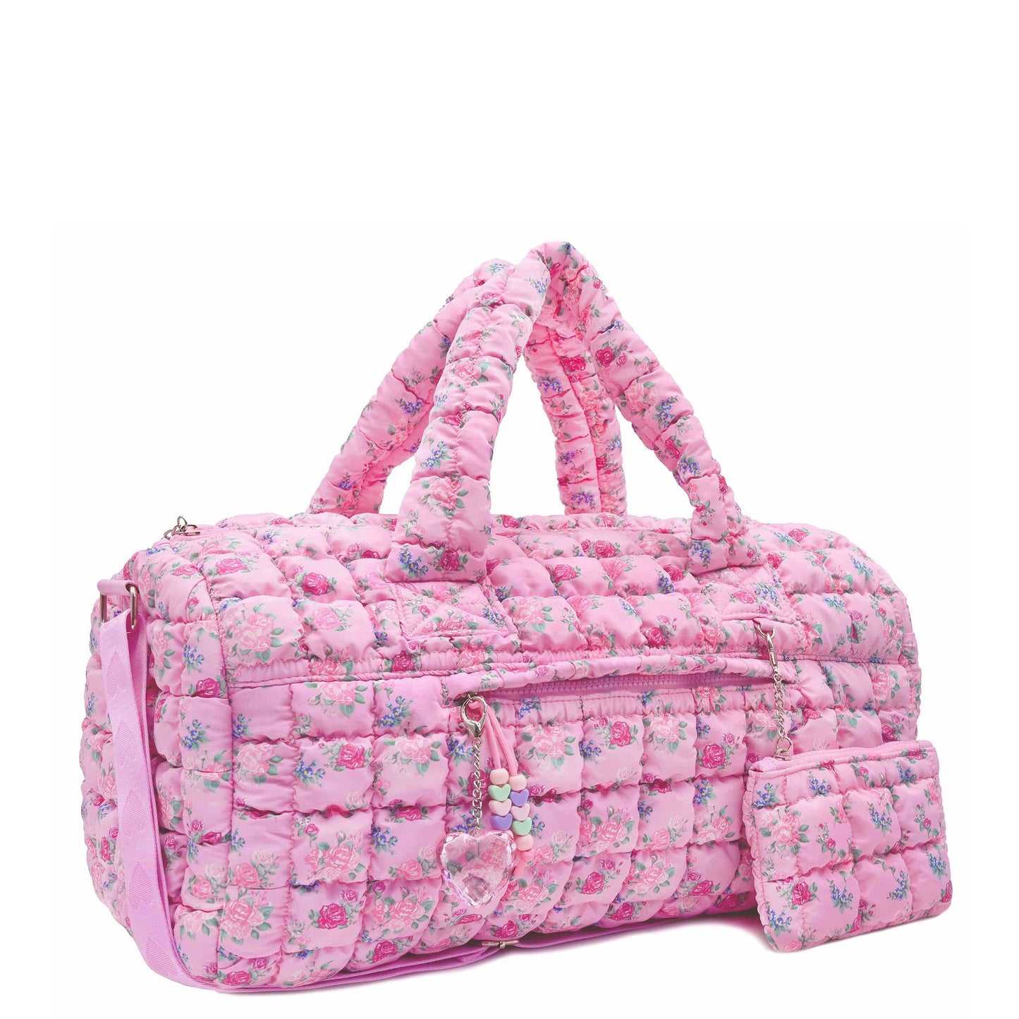 Quilted Scrunchies Floral Printed Large Duffle Bag