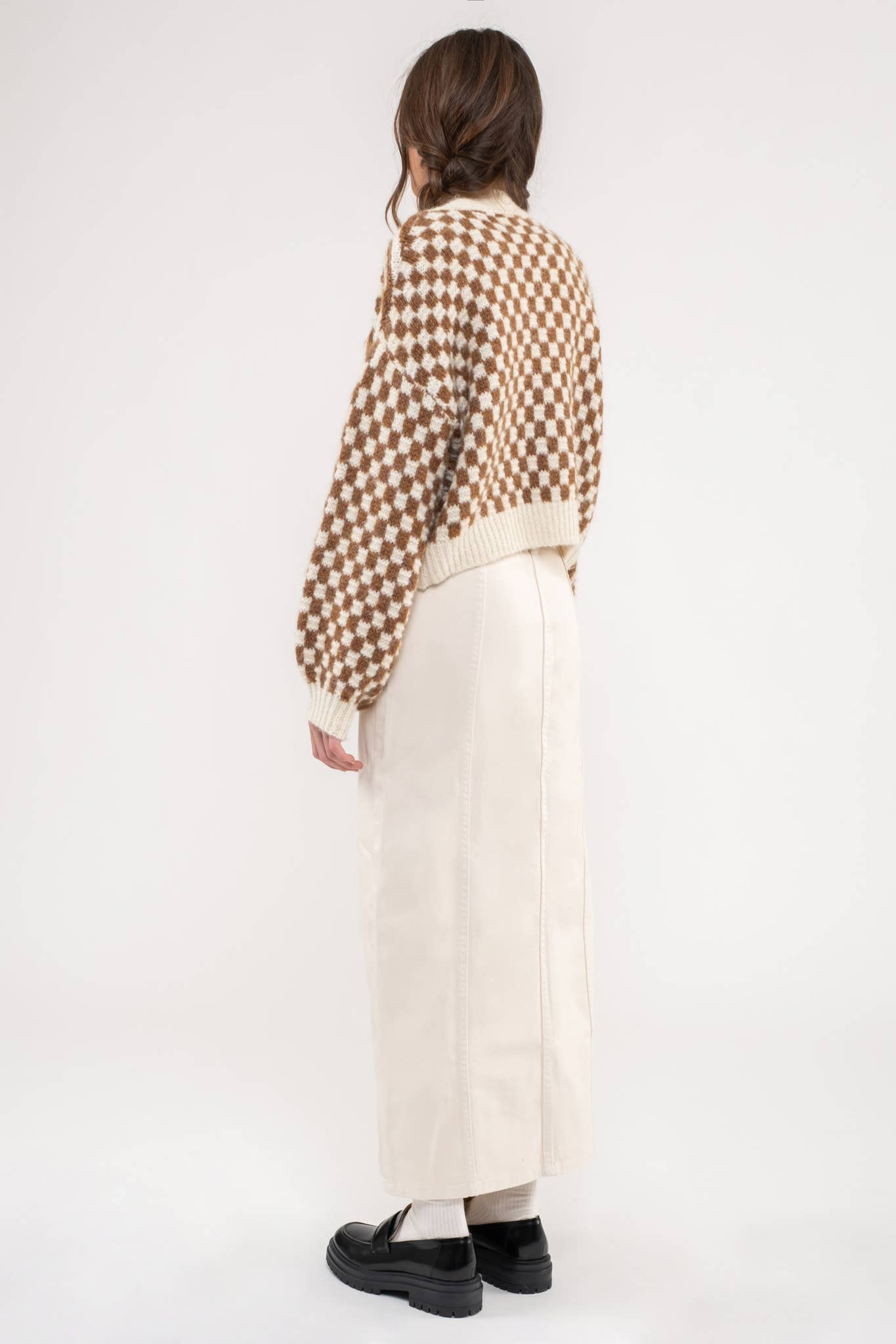 DROP SHOULDER KNIT CARDIGAN