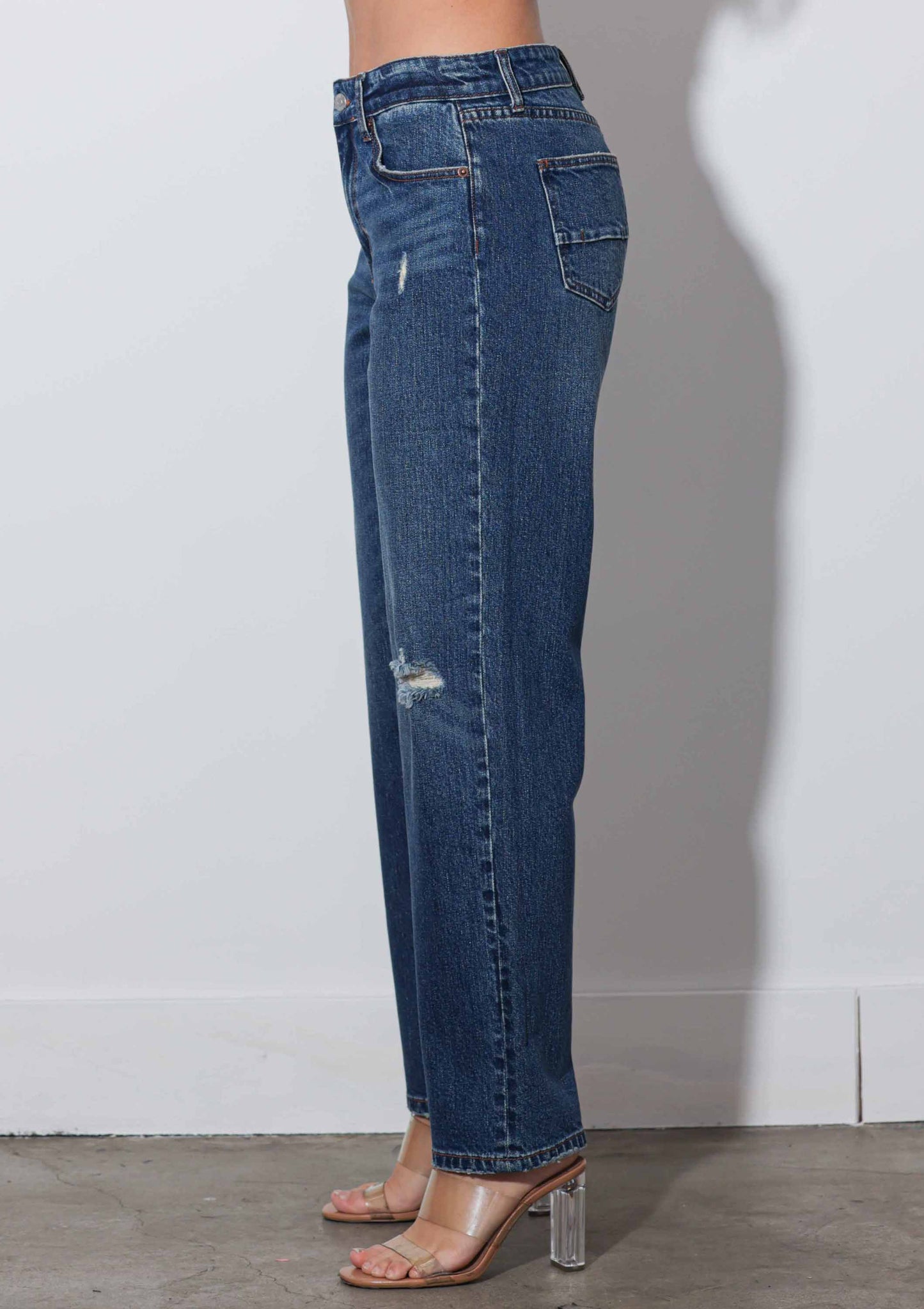 Mid-Rise Straight Jeans