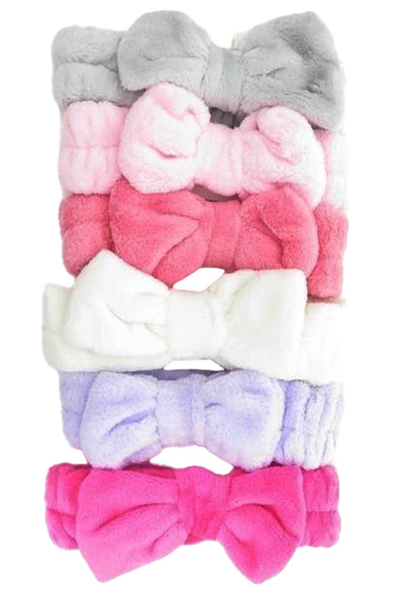 Big Bowtie Fuzzy Spa Headband Scrunchie